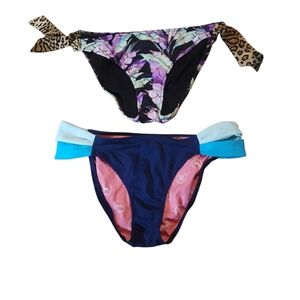Floral and Leopard Print Bikini Bottoms